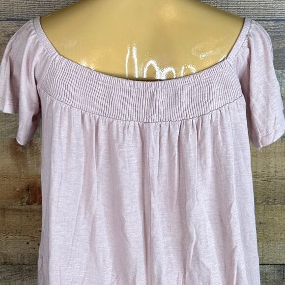 American Eagle Pale Pink Flutter Sleeve Smocked Top Size Small - Picture 8 of 9